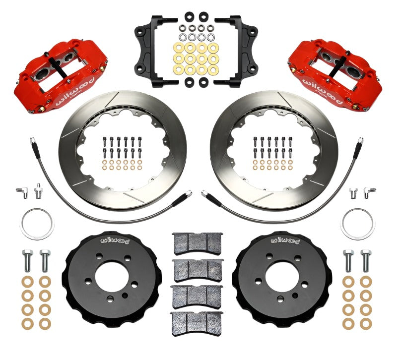 Wilwood Narrow Superlite 6R Front Hat Kit 12.88in Red 06-12 Volkswagen GTI w/ Lines - Black Ops Auto Works