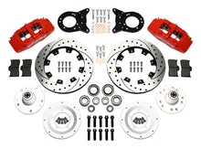 Load image into Gallery viewer, Wilwood Dynapro 6 Front Hub Kit 12.19in Drill Red 1965-1969 Mustang Disc &amp; Drum Spindle - Black Ops Auto Works