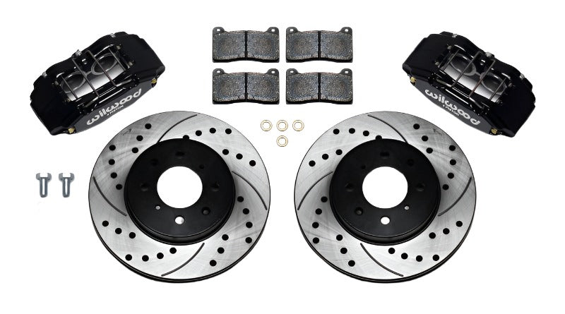 Wilwood DPHA Front Caliper & Rotor Kit Drilled Honda / Acura w/ 262mm OE Rotor - Black Ops Auto Works