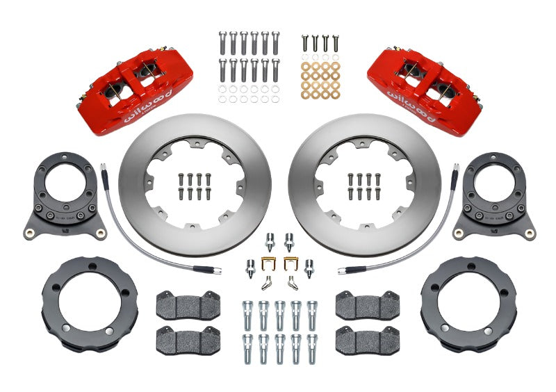 Wilwood Dynapro 6 Front Hat Kit 11.75in Rotor Red 66-75 Ford Bronco Dana 30/44 w/Lines Wilwood
