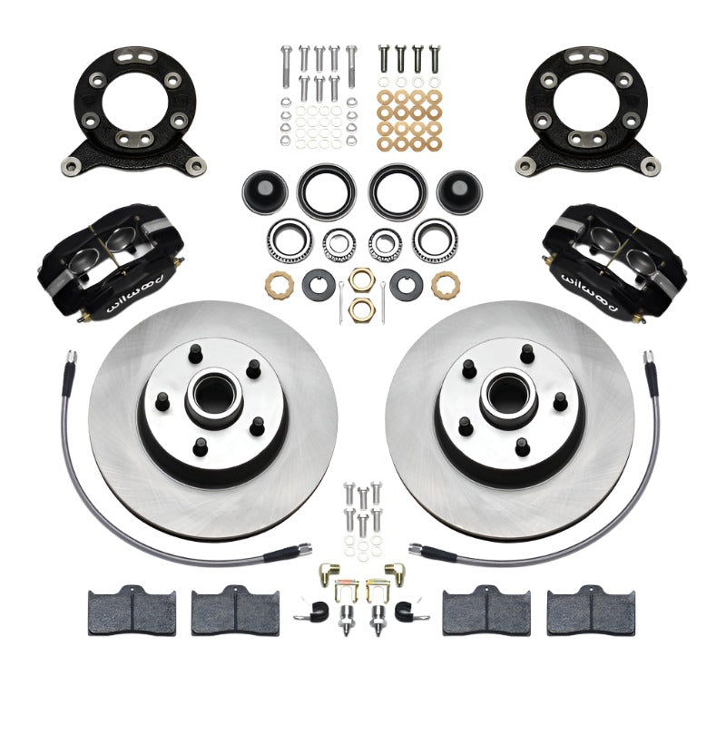 Wilwood Forged Dynalite-M Front Kit 11.30in 1 PC Rotor&Hub 1965-1969 Mustang Disc & Drum Spindle - Black Ops Auto Works