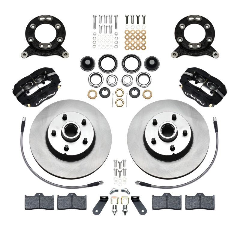 Wilwood Forged Dynalite-M Front Kit 11.30in 1 PC Rotor&Hub 1970-1973 Mustang Disc & Drum Spindle - Black Ops Auto Works