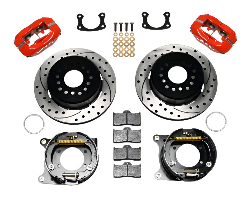 Wilwood Forged Dynalite P/S Park Brake Kit Drilled Red BOP Axle 2.75in Bearing 2.75 Offset-Big Brake Kits-Wilwood