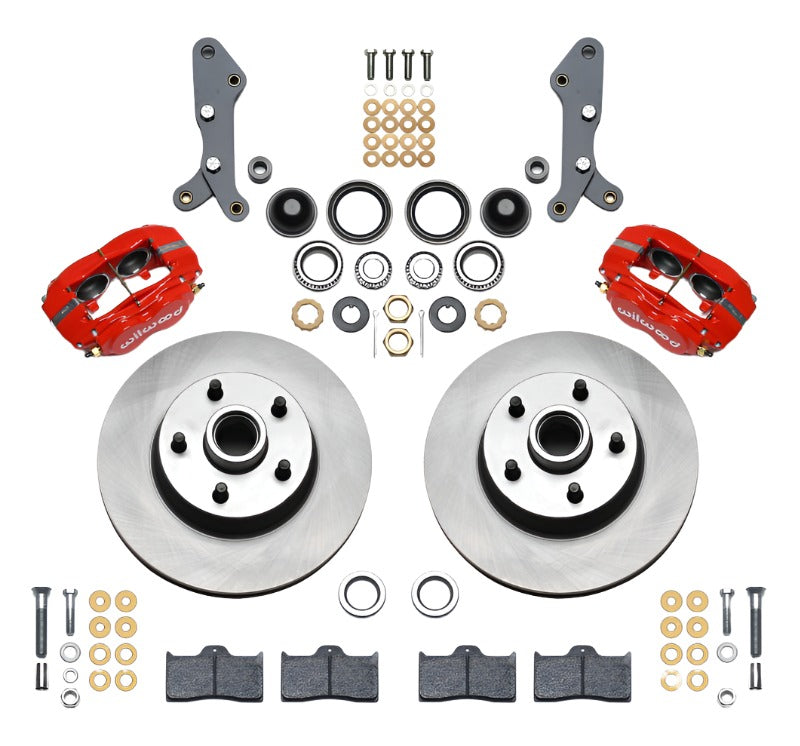 Wilwood Forged Dynalite-M Front Kit 11.30in 1 PC Rotor&Hub Red 60-68 Ford / Mercury Full Size-Big Brake Kits-Wilwood