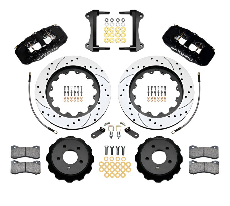Wilwood AERO6 Front Hat Kit 15.00 Drilled 2015-Up Mustang w/Lines - Black Ops Auto Works