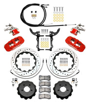 Load image into Gallery viewer, Wilwood AERO4 / MC4 Rear Kit 14.00 Drilled Red 2015-Up Mustang w/Lines &amp; Cables Wilwood