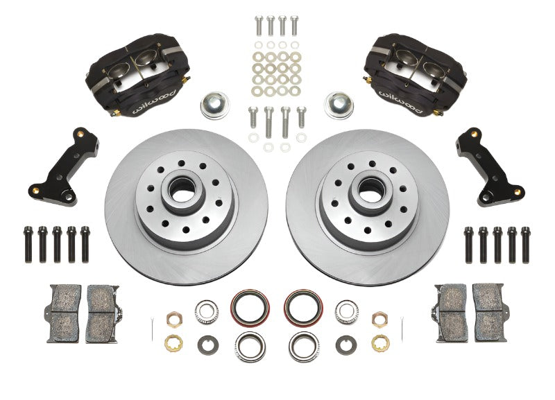 Wilwood Forged Dynalite Front Kit 11.03in 1 PC Rotor&Hub 74-80 Pinto/Mustang II Disc Spindle only - Black Ops Auto Works