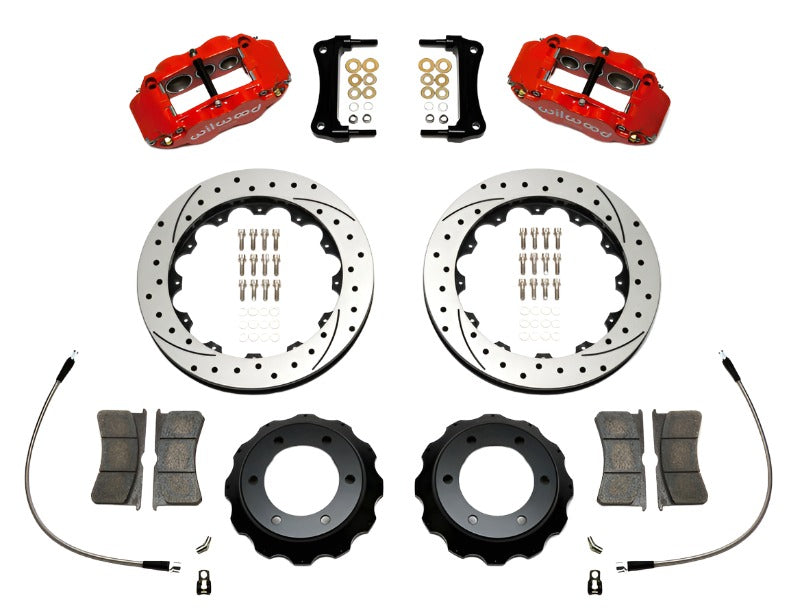 Wilwood Narrow Superlite Red 6R Front Kit 12.88in Drilled Rotor w/ Lines 05-15 Toyota Tacoma - Black Ops Auto Works