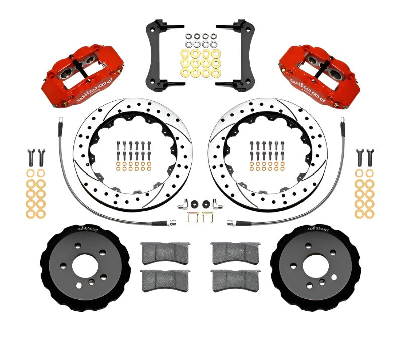 Wilwood Narrow Superlite 6R Front Hat Kit 12.88in Drill Red 2014-2015 Mini Cooper w/Lines-Big Brake Kits-Wilwood