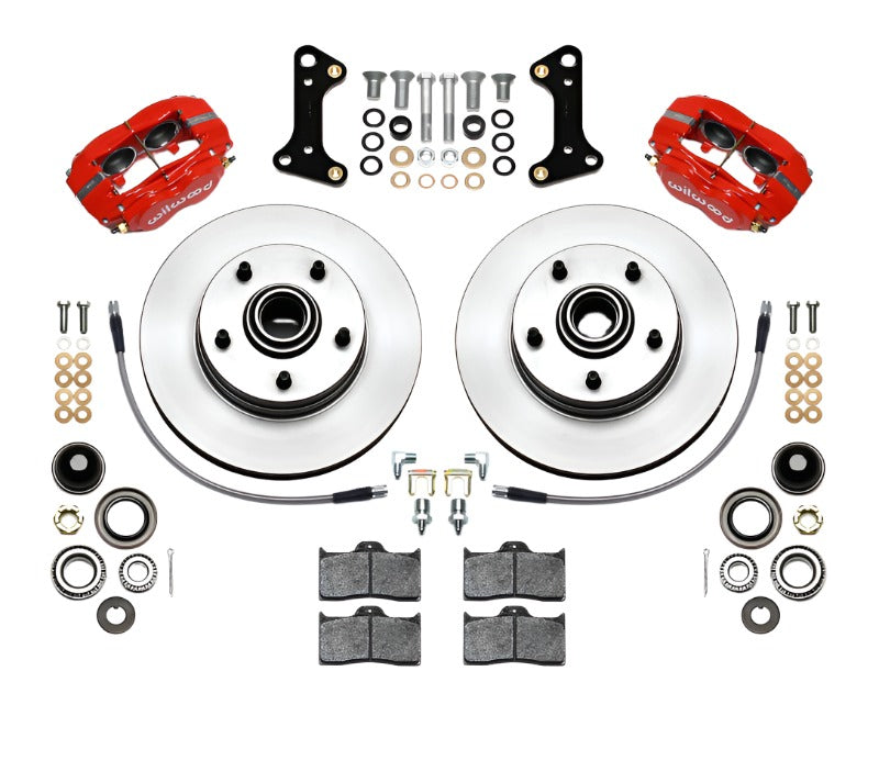 Wilwood Forged Dynalite-M Front Kit 11.00in 1 PC Rotor&Hub Red 67-69 Camaro 64-72 Nova Chevelle - Black Ops Auto Works
