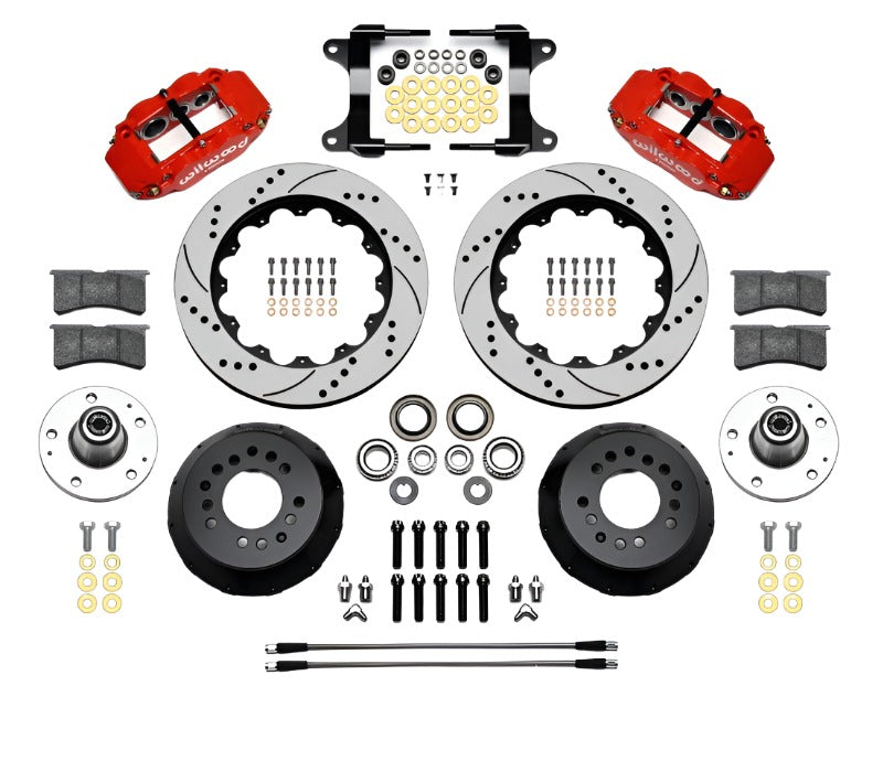 Wilwood Narrow Superlite 6R Front Hub Kit 14.00in Drill Red 82-92 Camaro//Firebird-Big Brake Kits-Wilwood