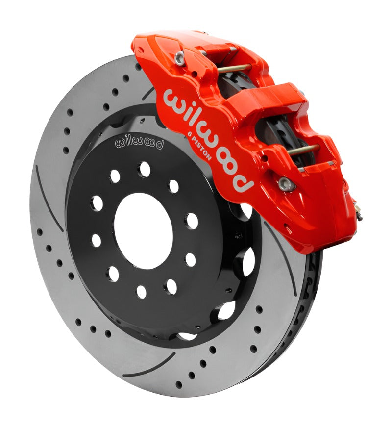 Wilwood AERO6 Front Hat Kit 14.00 Red 2018-Up Jeep JL SRP w/Lines-Big Brake Kits-Wilwood