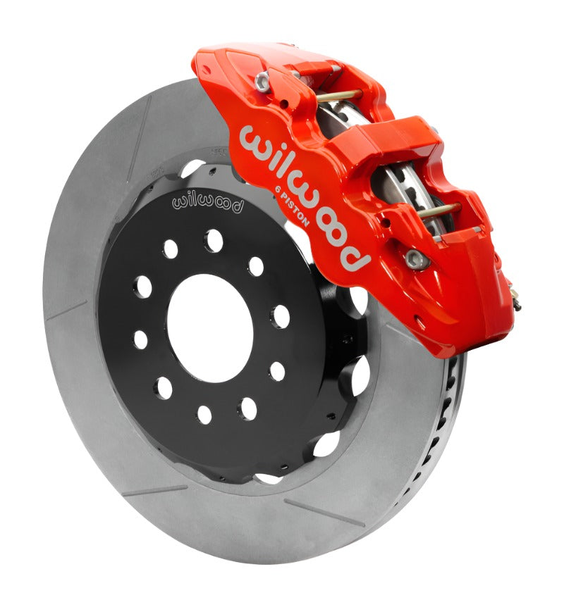 Wilwood AERO6 Front Hat Kit 14.00 Red 2018-Up Jeep JL w/Lines-Big Brake Kits-Wilwood