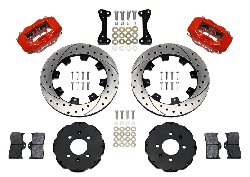 Wilwood Forged Dynalite Front Hat Kit 12.19in Drilled Red 94-01 Honda/Acura w/262mm Disc - Black Ops Auto Works