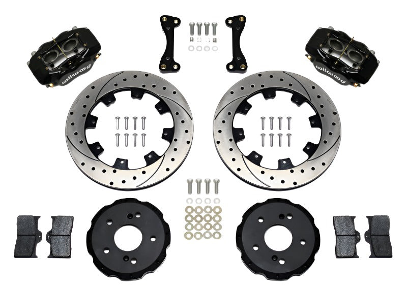 Wilwood Forged Dynalite Front Hat Kit 12.19in Drilled 02-06 Acura RSX-5 Lug - Black Ops Auto Works