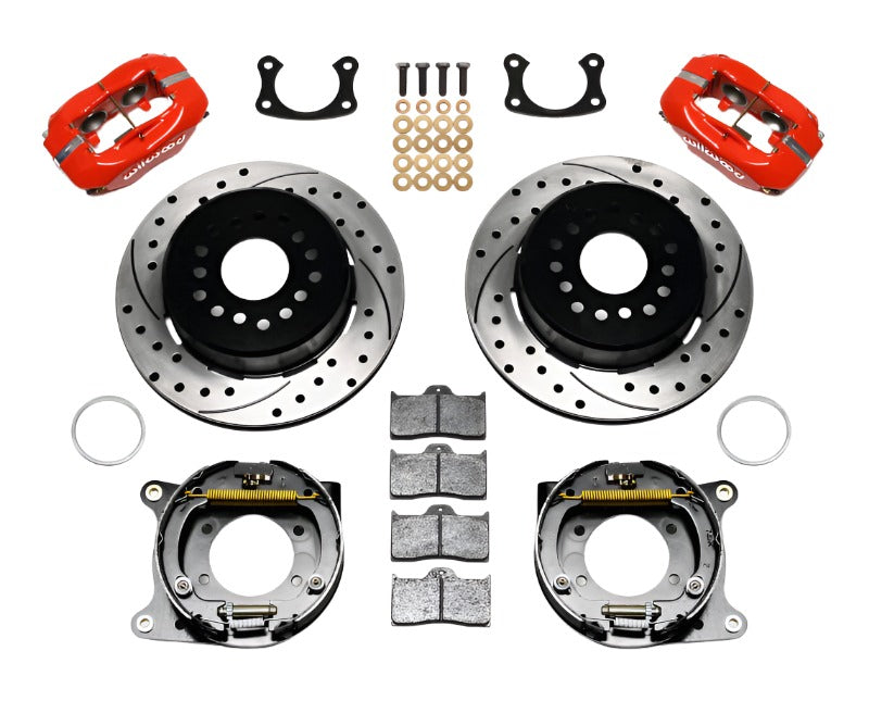 Wilwood Forged Dynalite P/S P-B Kit Drilled-Red New Big Ford 2.50in Offset - Black Ops Auto Works