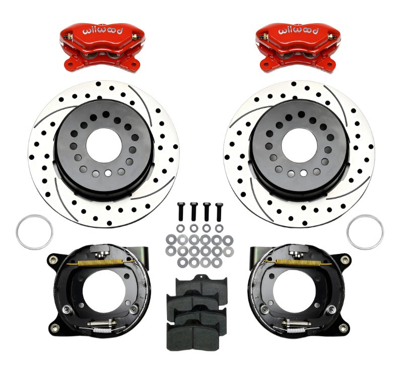 Wilwood Forged Dynalite P/S P-B Kit Drilled-Red Chevy 12 Bolt w/ C-Clips - Black Ops Auto Works