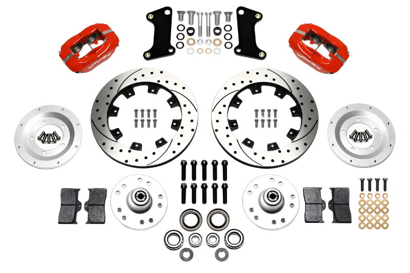 Wilwood Forged Dynalite Front Kit 12.19in Drilled Red 67-69 Camaro 64-72 Nova Chevelle - Black Ops Auto Works