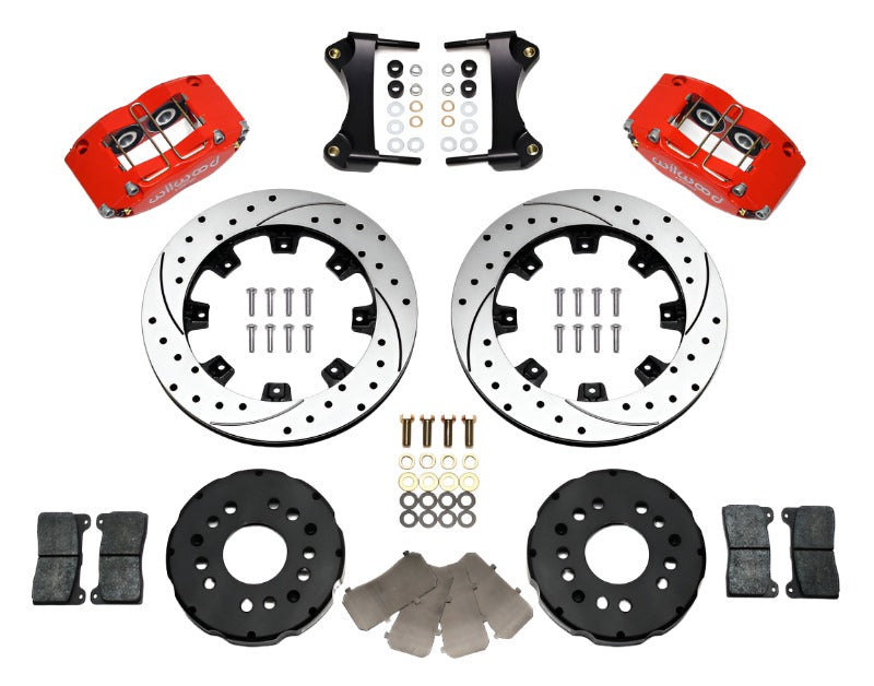Wilwood Dynapro Radial Front Kit 12.19in Drilled Red 95-99 Mitsubishi Eclipse (*Line Kit Needed*) - Black Ops Auto Works