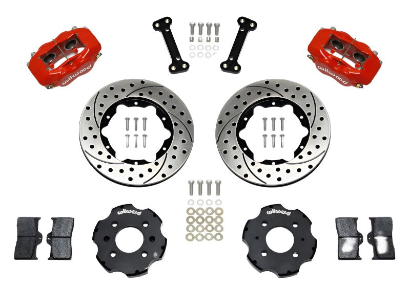 Wilwood Forged Dynalite Front Hat Kit 11.00in Drilled Red Integra/Civic w/Fac.240mm Rtr - Black Ops Auto Works