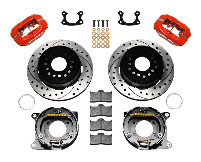 Wilwood Forged Dynalite P/S Park Brake Kit Drill-Red Small Ford 2.50in Offset - Black Ops Auto Works
