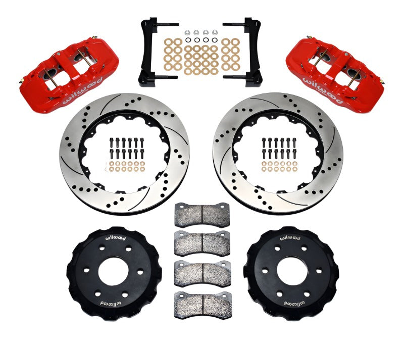 Wilwood AERO6 Front Truck Kit 14.25in Drill Red 1999-2014 GM Truck/SUV 1500 - Black Ops Auto Works