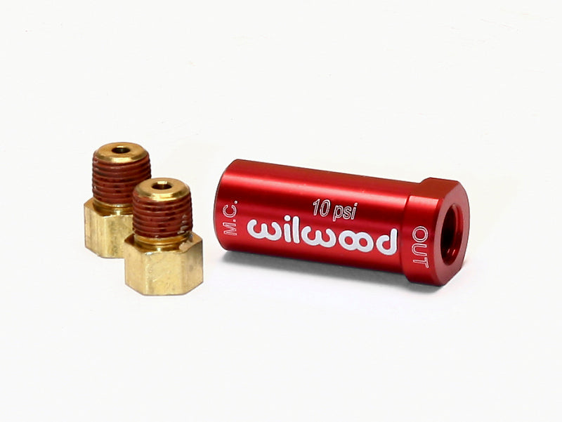 Wilwood Residual Pressure Valve - New Style w/ Fittings - 10# / Red - Black Ops Auto Works