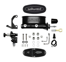 Load image into Gallery viewer, Wilwood HV Tandem M/C Kit w L/H Bracket &amp; Prop Valve - 7/8in Bore Black-W/Push. - Early Mustang - Black Ops Auto Works