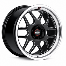 Load image into Gallery viewer, Weld S11071173425 Solana 17x11 wheel with 5x127 bolt pattern, ET-44 offset, 78.1mm bore, and gloss black MIL DIA finish.