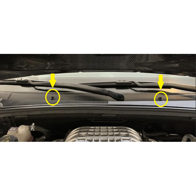 Windshield Washer Squirter Relocation Kit  For 2005-2023 Jeep Grand Cherokee Dodge Durango Hoods - Black Ops Auto Works