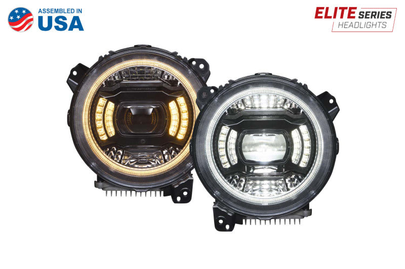 DIODD5166-Diode Dynamics 18-23 Jeep JL Wrangler Elite LED Headlamps-Light Accessories and Wiring-Diode Dynamics