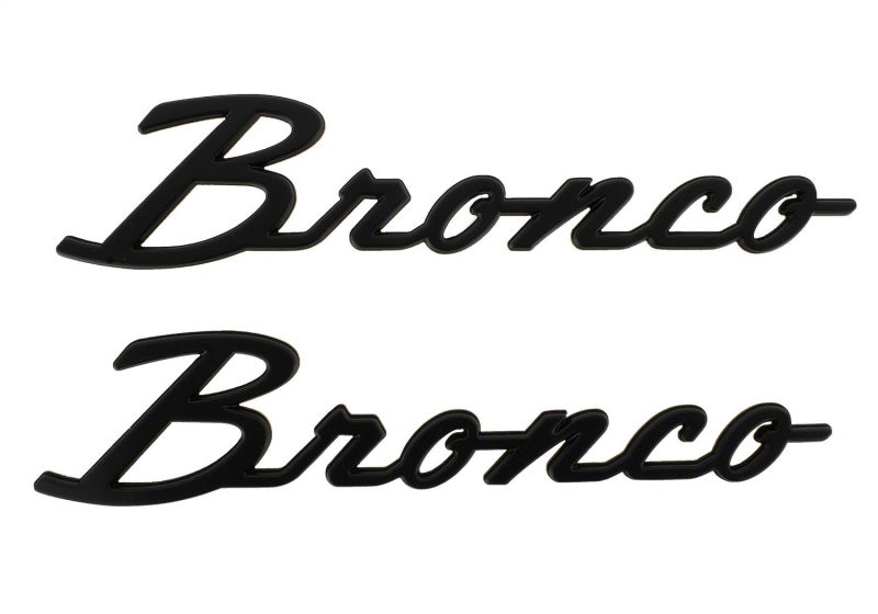 FRPM-1447-BSMB-Ford Racing 2021+ Bronco Classic Script Fender Badges - Matte Black (Pair)-Other Body Components-Ford Racing