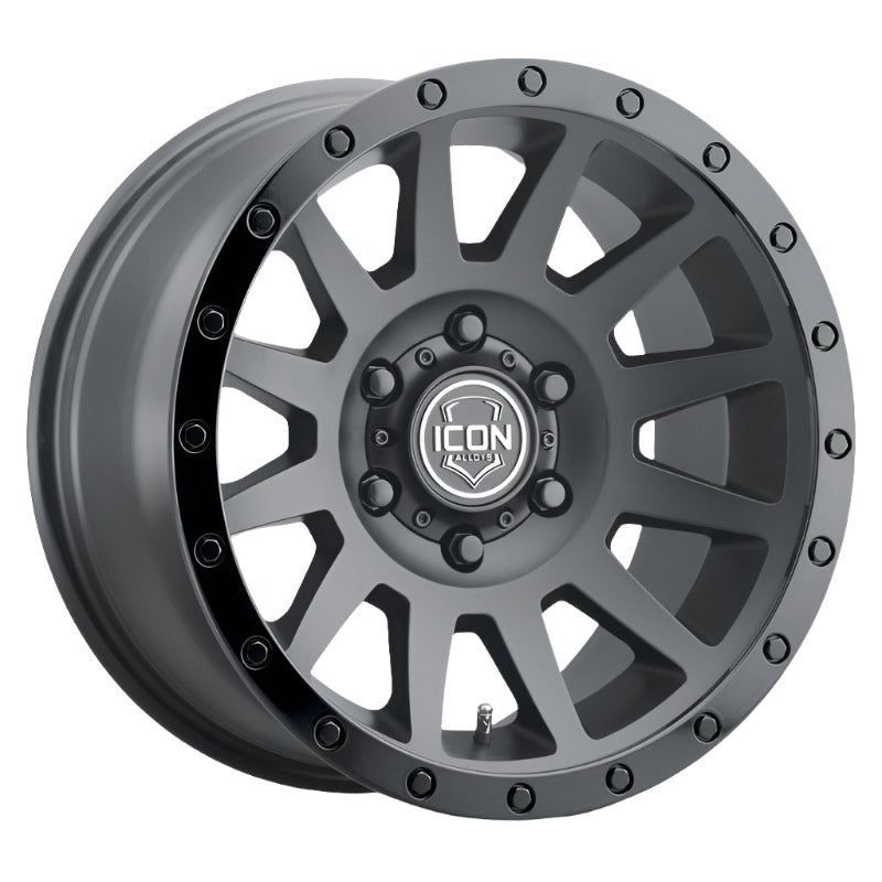 ICO2018905560DB-ICON Compression 18x9 5x150 25mm Offset 6in BS 110.1mm Bore Double Black Wheel-Wheels - Cast-ICON