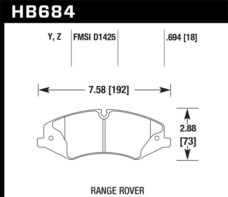 HAWKHB684Y.694-Hawk 10-13 Range Rover/Range Rover Sport Supercharged LTS Front Brake Pads-Brake Pads - OE-Hawk Performance