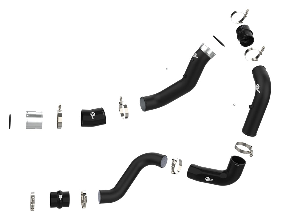 aFe aFe BladeRunner Black 3in Aluminum Charge Pipe Kit 20-21 GM Diesel Trucks V8-6.6L (td) L5P