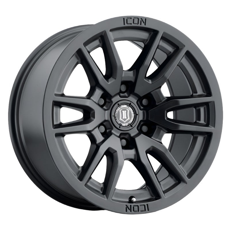 ICO2417859057SB-ICON Vector 6 17x8.5 6x5.5 25mm Offset 5.75in BS 95.1mm Bore Satin Black Wheel-Wheels - Cast-ICON