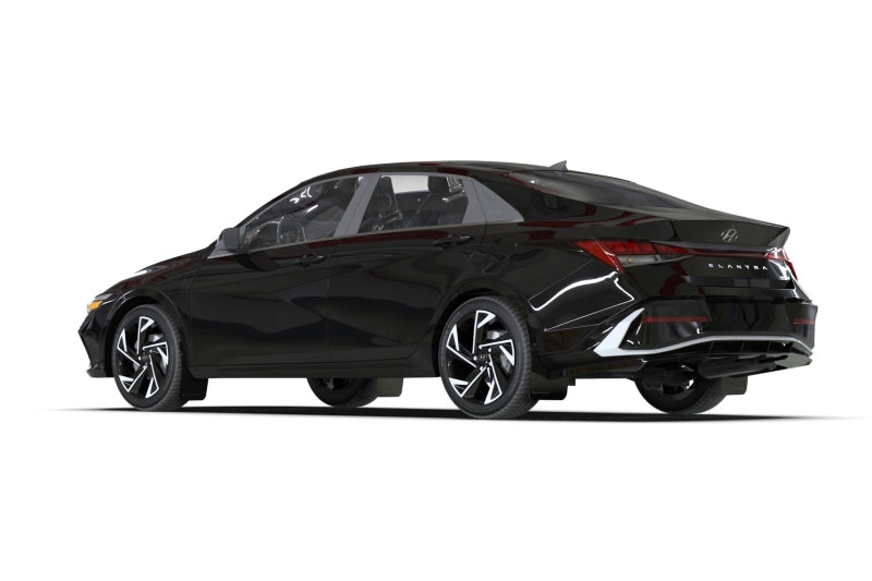 RALMF119-UR-BLK-MBK-Rally Armor 2024 Hyundai Elantra Black Mud Flap Metallic Black Logo-Mud Flaps-Rally Armor
