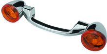 Load image into Gallery viewer, BKC491156-Bikers Choice 91-08 Touring 86-17 FLST Narrow Chrome Rear Turn Signal Bar Kit W/Amber Lens-Lights Corner-Bikers Choice