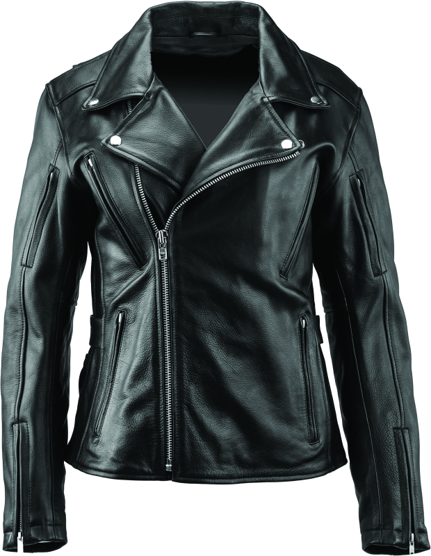 RIV094379-River Road Ironclad Classic Leather Jacket Black Womens - XL-Jackets - Leather-River Road