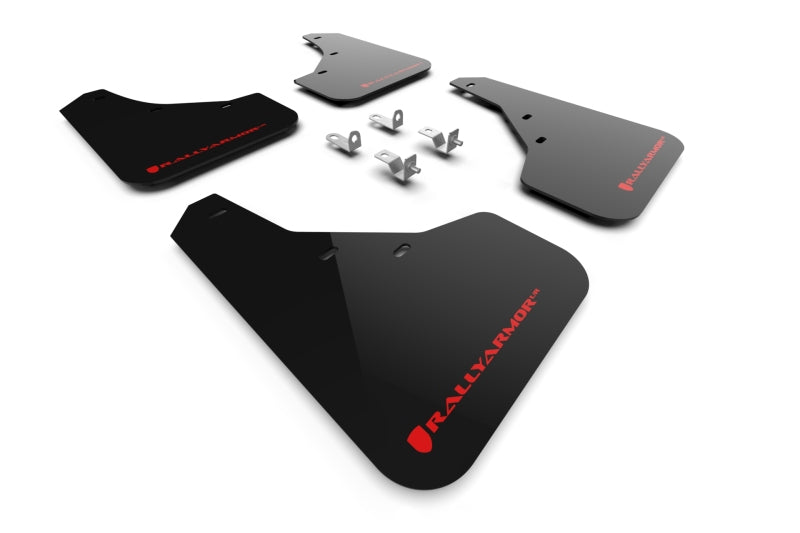 RALMF81-UR-BLK-RD-Rally Armor 23-24 Kia Sportage Black UR Mud Flap w/ Red Logo-Mud Flaps-Rally Armor
