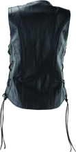 Load image into Gallery viewer, RIV094444-River Road Sapphire Leather Vest Black Womens - Small-Vests-River Road