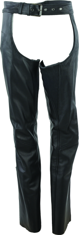 RIV094427-River Road Plains Leather Chaps Black Womens - Large-Pants-River Road