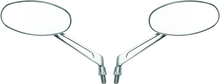 Load image into Gallery viewer, BKM600806-BikeMaster Oval Mirror Machined Arm w/10mm/Yam 10mm/HD Adapters - Pair - Chrome-Side Mirrors-Bike Master