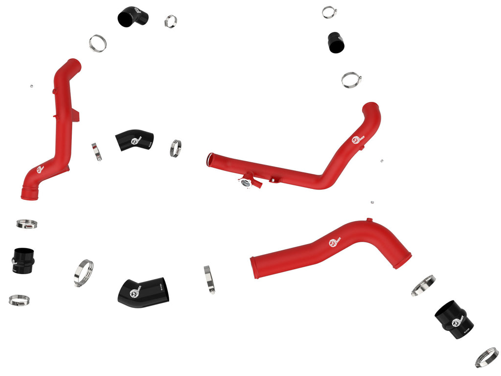 aFe aFe 20-23 Ford Explorer ST V6 3.0L (tt) BladeRunner Aluminum Hot and Cold Charge Pipe Kit - Red