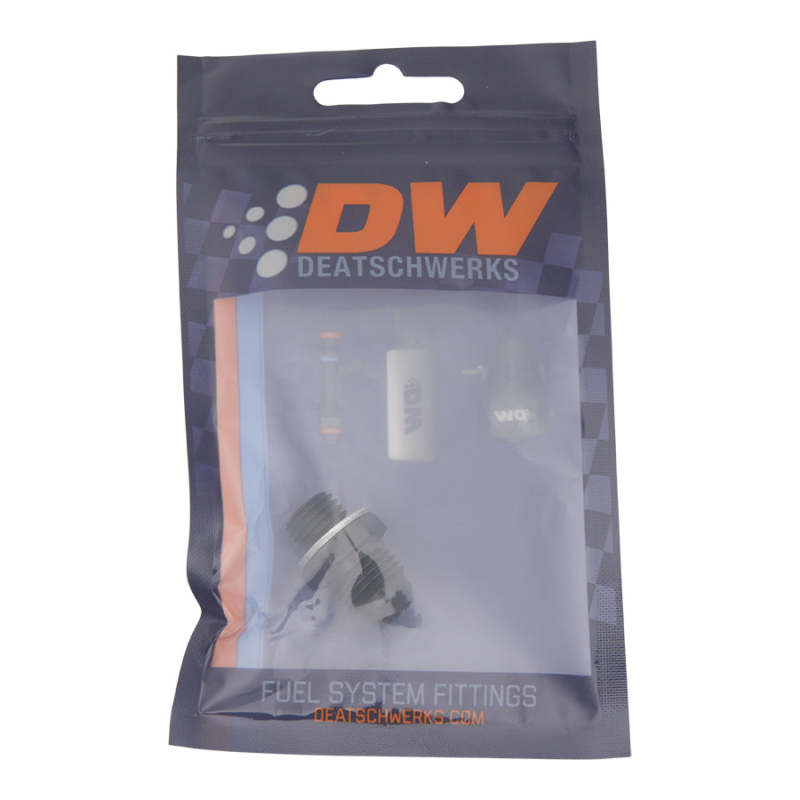 DWK6-02-0613-B-DeatschWerks 6AN Male Flare to M12 X 1.5 Male Metric Adapter (Incl Washer) - Anodized Matte Black-Fittings-DeatschWerks