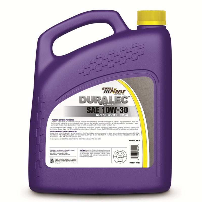 RLP80130-Royal Purple Duralec Super Diesel 10W-30 CK-4 Motor Oil - 1 Gallon-Motor Oils-Royal Purple