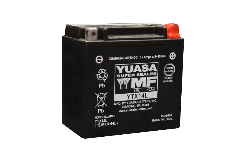 Yuasa YTX14L Maintenance Free AGM 12 Volt Battery-Batteries-Yuasa Battery