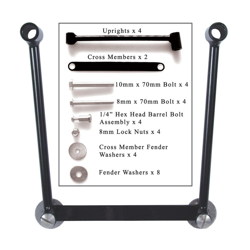 WAM58633-00-Willie & Max Universal Saddlebag Hard Mount Steel Kit - Black-Bags - Saddlebags-Willie & Max