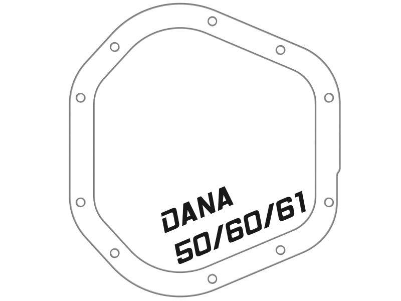 technical drawing of aFe 46-71100A Dana 60 front differential cover showing dimensions and design details Drawing
