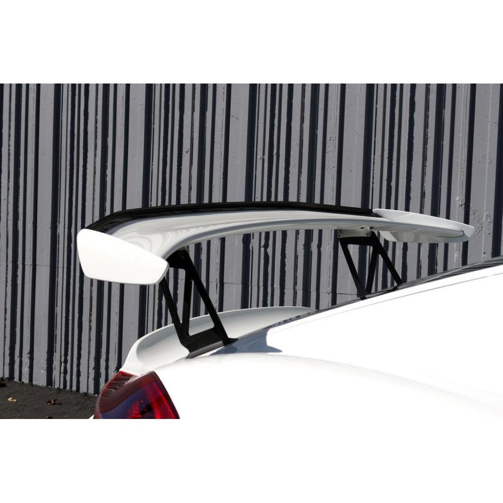 Top angle showing APR Performance GT4 Wing Extension fitment and alignment